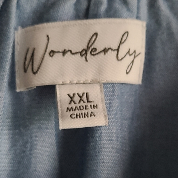 Wonderly chambray denim ruffle blouse XXL plus women's - Picture 3 of 13